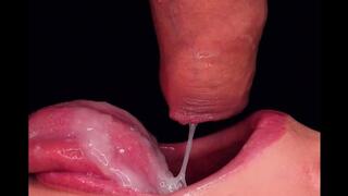 Extreme Close Ups Swallowing Four Loads of Cum
