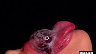 Exterme Close Up ASMR Incredible Tongue Work On A Lucky Dick