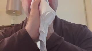 Cotton White and Blue Handkerchief NoseBlowing