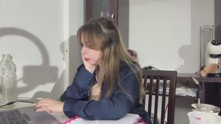 Yawning while doing my homework