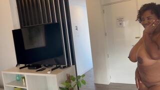 Black Maid with Huge Natural Tits Seduces White Boss to Impregnate Her