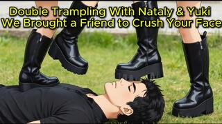 Double Trampling With Nataly & Yuki - We Brought a Friend to Crush Your Face