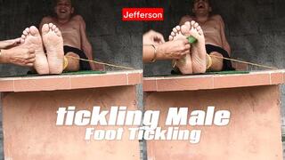 Woman ties up a man and tickles his feet (T)