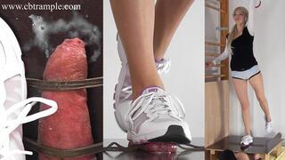 Furious Trampling, Stomping, Jogging until Cum in Nike Sneakers by Mistress Alina - with Cumshot Compilation (SD) - Cockbox Cockboard Trample CBT Ballbusting