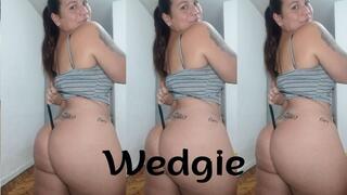 Wedgies with black thong