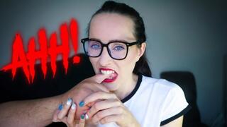 Strict Teacher Bites Student's Finger - Sensual Finger Biting & Hand Fetish