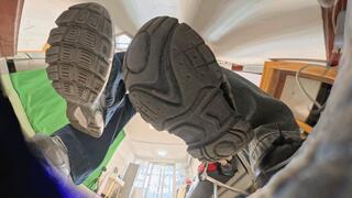 8K VR360 XINGGAN ERER sports shoes - POV trampling on human-shaped carpet