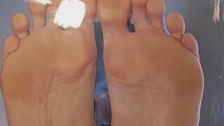 Clear chair and my massive feet