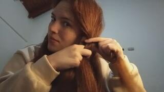 Braiding my red hair