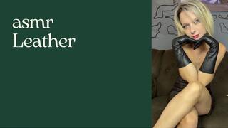 leather asmr gloves and miniskirts