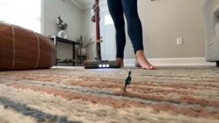 Fall out of Unaware Giantess's panties get vacuumed up