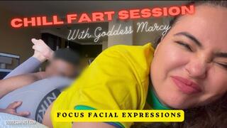 Chill Fart Session Focus Facial Expressions with Goddess Marcy