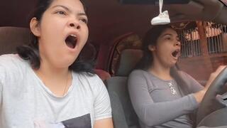 Yawning together in the car