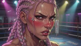Female Boxing Fantasies #25: Pink Braids in the Ring
