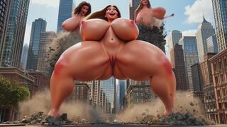 Mega Nude Giantess Growth She Destroys the City While Growing Huge
