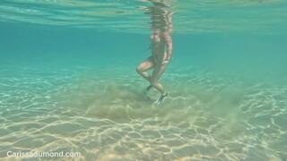 Carissa snorkeling nude in Maui jumping waves diving underwater and playing underwater