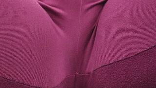 Purple Yoga Pants Masturbation, upclose view, no nudity, dirty talk, cumming, stretchy pants