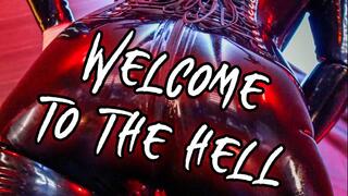 Latex Devil Strokes Big dildo