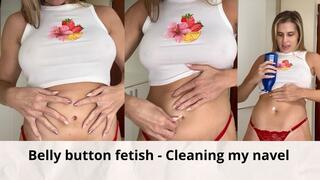 Belly button fetish - Cleaning my navel