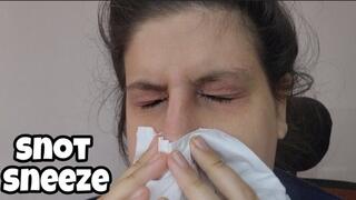Sneezing & Nose Blowing: Red Inflamed Face & Snot Fetish POV