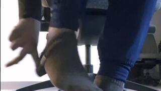 Caught at Work? Barefoot Tease Under the Desk