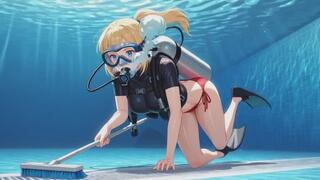 Scuba Girl Trapped on Pool Drain - Extreme Suction Breath Play Peril & Involuntary Orgasms