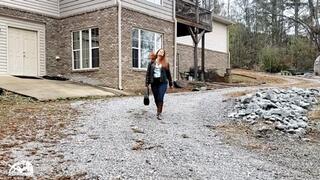 1424 - Vivian Ireene Pierce Brown Leather Jacket & Riding Boots Chevy Cold Start