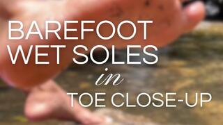 Barefoot Seduction: Wet Soles & Toes Close-Up