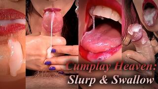 27 Mins Cum Eating Art - Strings, Swirls & Swallows