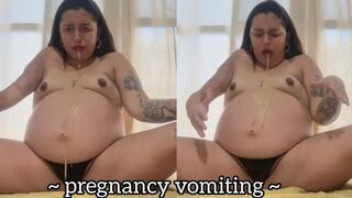 Vomiting in the belly of a pregnant woman