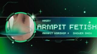 Hairy Armpit Fetish Kink Worship In Shower - Playing With My Long Armpit Hair