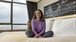 College Student with Perfect Natural Tits Does First Porn Casting