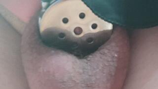 Trying to cum while being locked