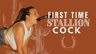 First Time Stallion Cock - Darcy James - Tending To My Horny Steed, Taking A Huge Load In My Mouth & Pussy - POV, Extreme, Roleplay, Bad Dragon, Big Dildo, Stallion