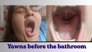 Yawning before a morning bath