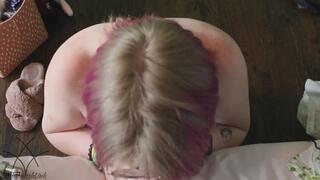 Showing off feet, blowjob, and shoe tour