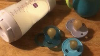 He Finds All Your Pacifiers, Bottle and Beaker and Dumps them in the Dustbin