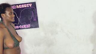 Tit punching that made them hang on bikini top