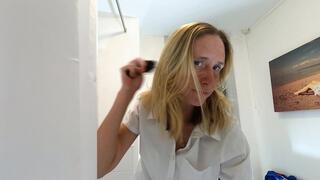 Danielle Brushing Her Hair In The Mirror 3 (4K)