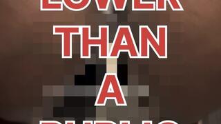 Ebony Goddess Bare Ass Pee with Tampon String Dangling – Bounce That Big Butt & Loser Sign Humiliation!