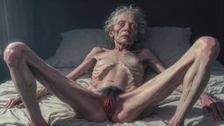 Horny 90 Year Old Skinny Granny Masturbates Her Hairy Wet Pussy - Frail Solo Play