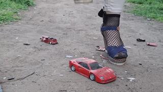 part 2. mom trample crush boys toycars in sandal