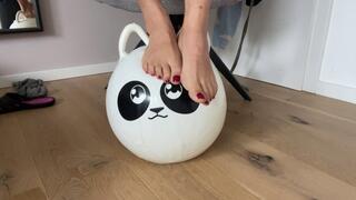 Feet play with Hopper Ball