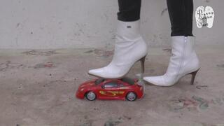 Red Car under heeled Boots