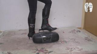 Radio under old heeled Boots