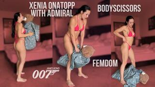 Sadistic Xenia Onatopp with Admiral scene Standing Bodyscissors (James Bond 007)