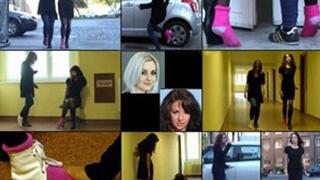 Vanessa & Hillary Sock Hopping To the Doctor and Divided by a Half Shoe