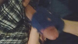 Pink Sexy No-Show Ankle Nike Socks Footjob Sockjob After Shoe Removal - Sock Handjob Blue Ankle Socks Cum