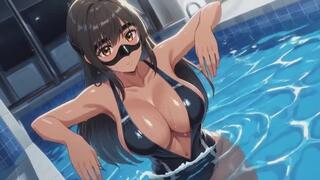 Underwater Breath-Hold Masturbation in Tight Swimsuit - Pool Bottom Squirting Orgasms
