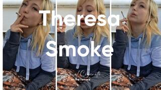 heresa Smoke enjoys a sensual cigarette on the terrace, Smoking Fetish, Outdoor Smoking, Natural Beauty